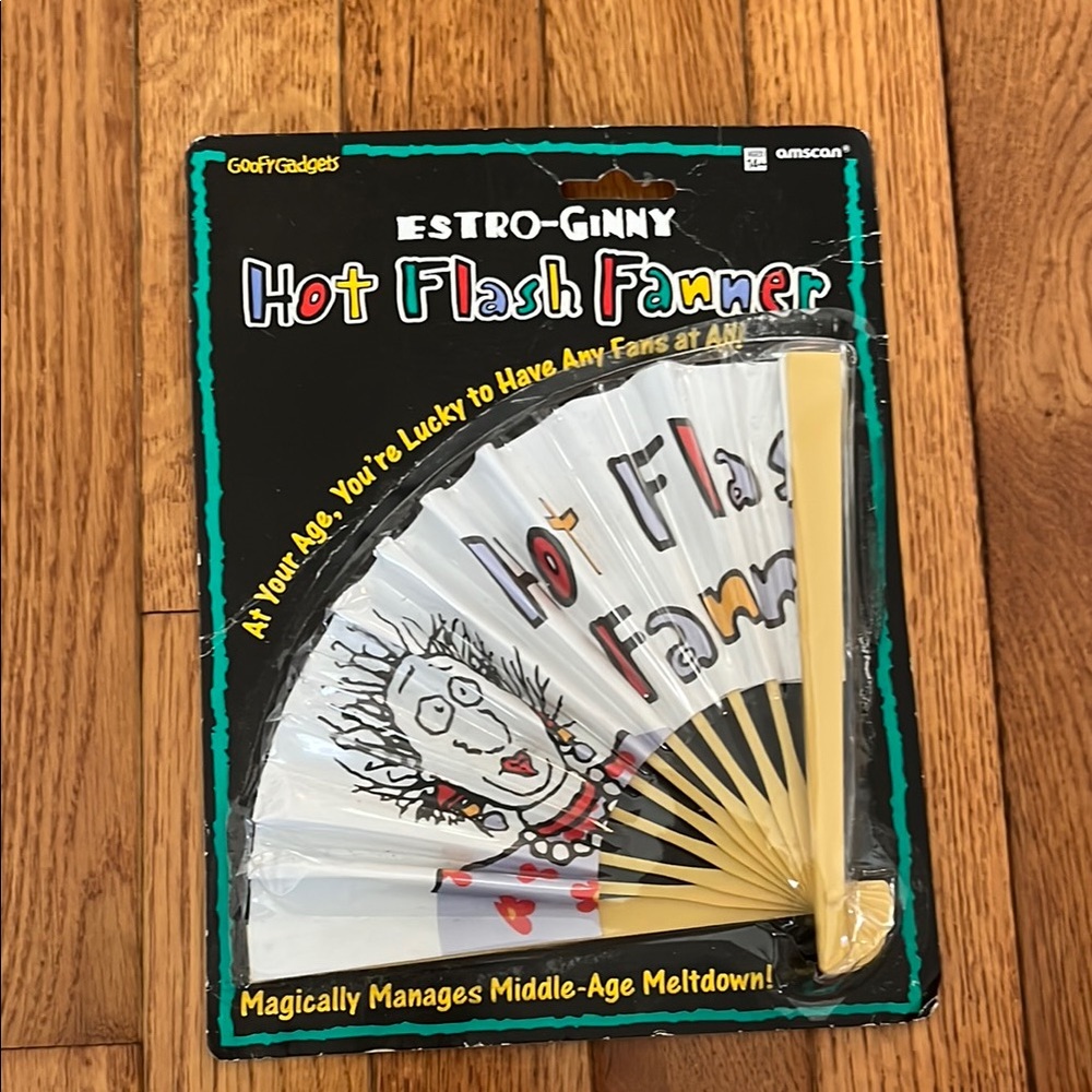 Vintage Hot Flash Fanner‎ Over the Hill Gag Gift Amscan GoofyGadgets NWT 90s
